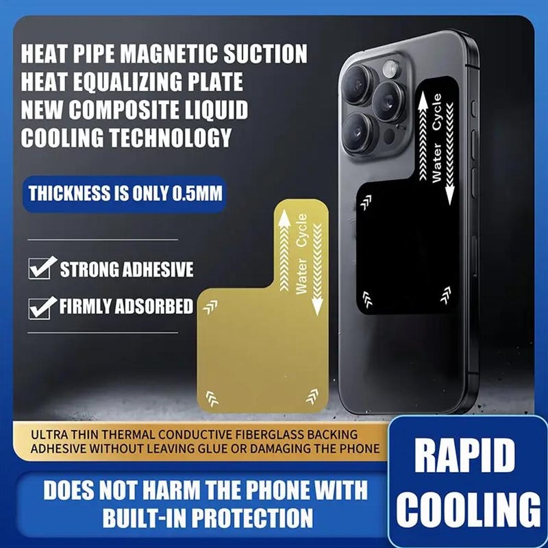 Magnetic Phone Cooling Pad,Universal Reusable Phone Heatsink Pad,Metal Magnetic Cell Phone Pads for Gaming & Streaming Enhances Phone Performances - Image 2